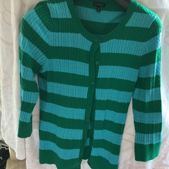 Talbots Green and Blue Sweater - Picture 2 of 3